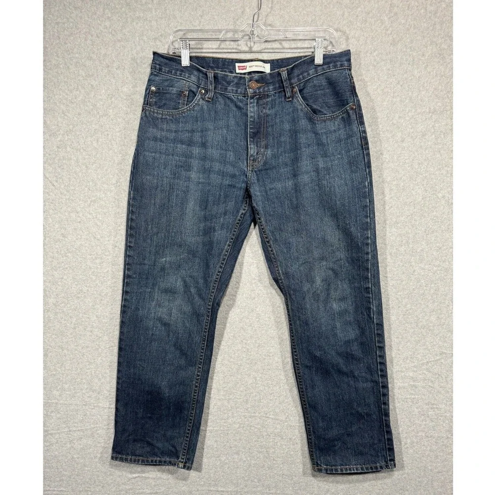 Levi's 505 Regular Fit Jeans Dark‎ Wash Denim Pants Classic Style Size 14 Husky